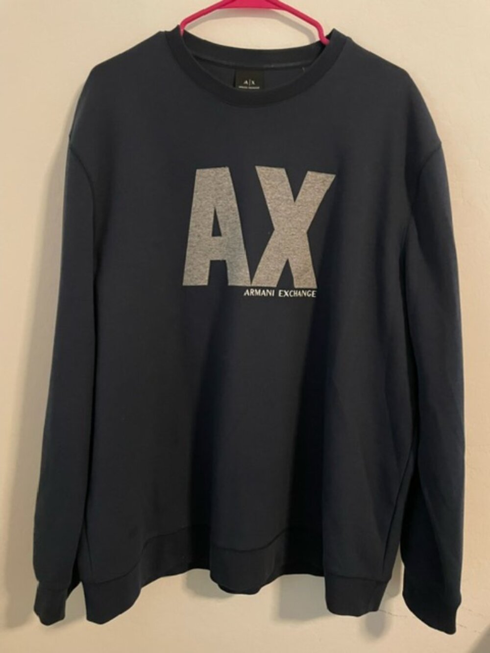 Armani Exchange Men’s Navy Embroidered Crewneck Sweatshirt Size XXL - EUC